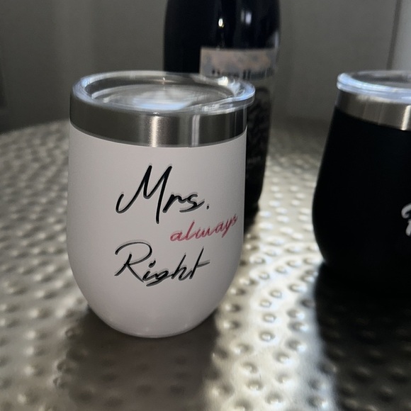 Mrs always right and Mr right wine tumblers - Picture 3 of 7